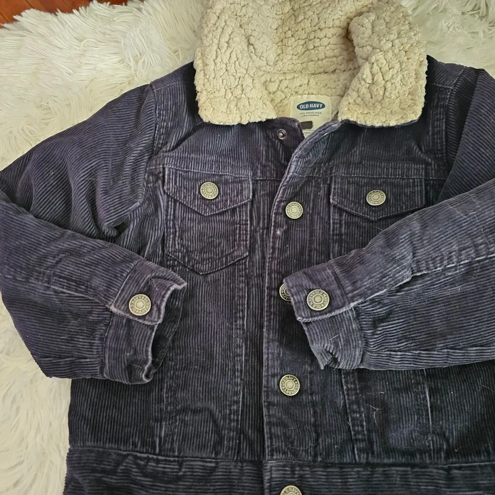 Old Navy Kids Corduroy Jacket - Navy and Cream